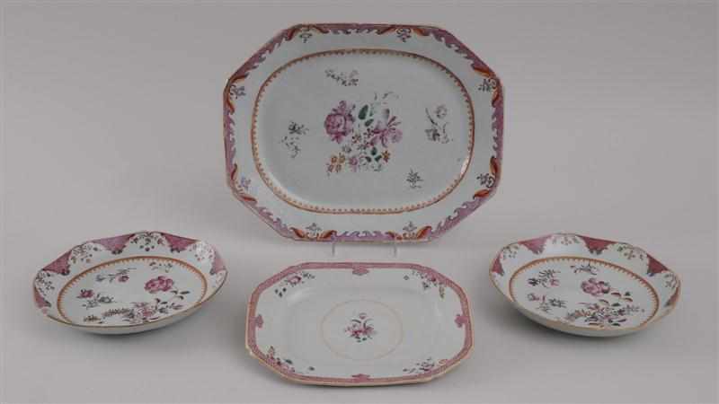 Appraisal: PAIR OF CHINESE EXPORT PORCELAIN FAMILLE ROSE OCTAGONAL PLATES AND