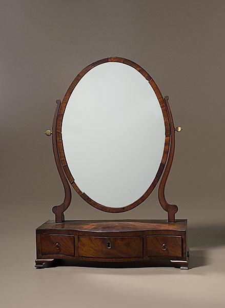 Appraisal: GEORGE III MAHOGANY SHAVING STAND Georgian shaving mirror late th