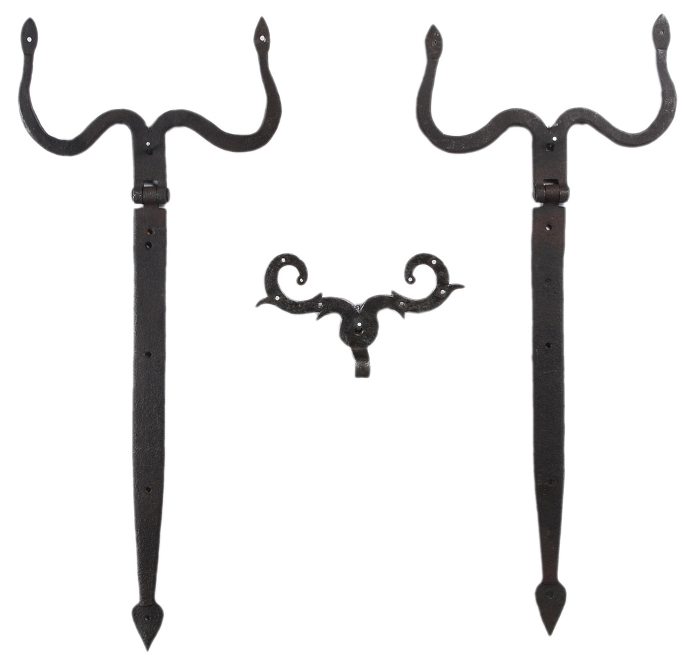 Appraisal: Three Hand-Wrought Iron Hing