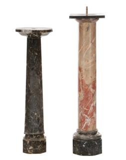 Appraisal: Two Columnar Marble Pedestals Red and Black Continental th century