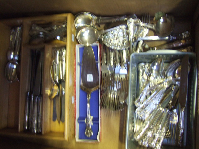 Appraisal: A large quantity of King's pattern plated table flatware including