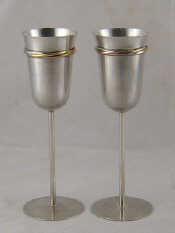 Appraisal: Cartier A pair of silver goblets on tall stems the