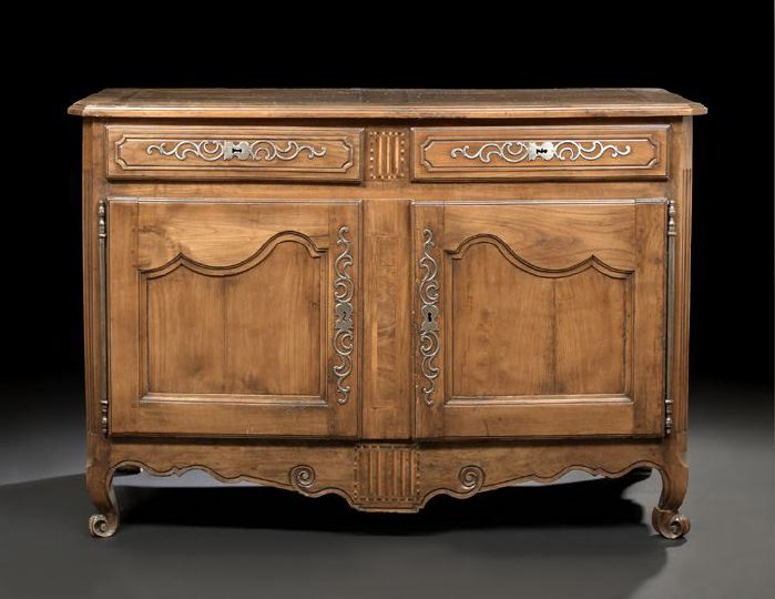 Appraisal: Provincial Louis XV-Style Walnut Buffet second quarter th century the