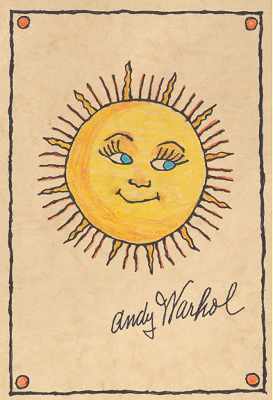 Appraisal: Andy Warhol American - Smiling Sun Ink and colored pencil