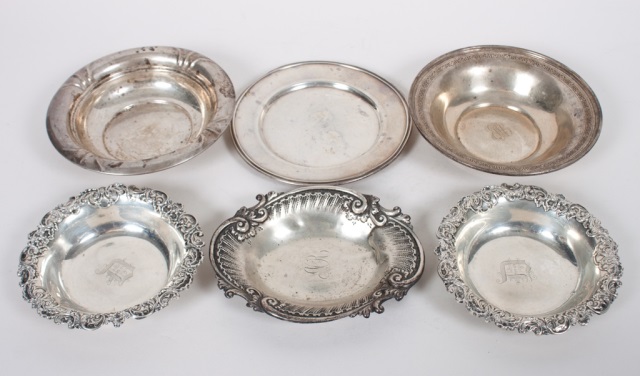 Appraisal: Six American sterling silver table articles including pair of Whiting