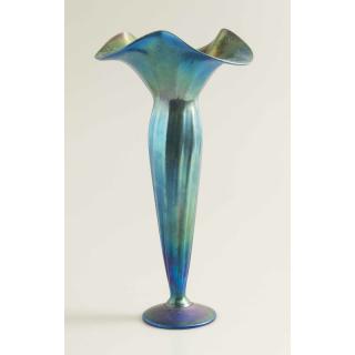 Appraisal: Lundberg Studios Art Glass Vase Lundberg Studios blue iridescent art