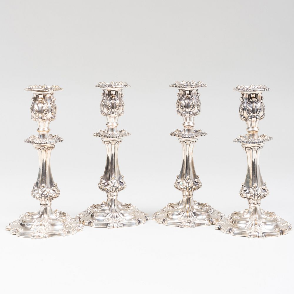 Appraisal: Set of Four Gorham Silver Plate Candlesticks x in diam