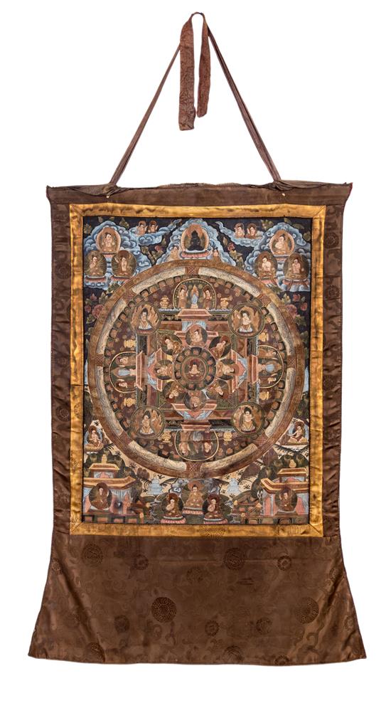 Appraisal: Sale Lot A Tibetan Thangka of a Mandala depicting figures