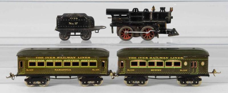 Appraisal: Ives O-Gauge Passenger Set Description American Pre-war Includes no cast