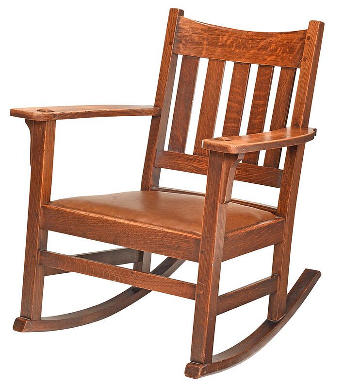 Appraisal: Limbert Arts and Crafts Oak Rocking Chair American early th