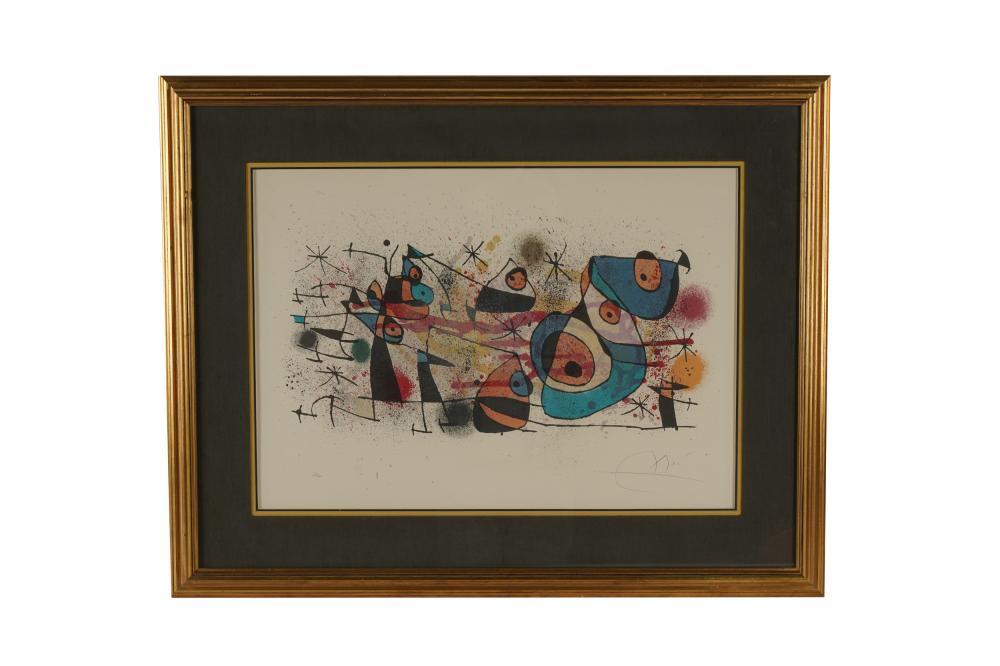 Appraisal: AFTER JOAN MIRO - ABSTRACTcolor lithograph signed Miro lower right