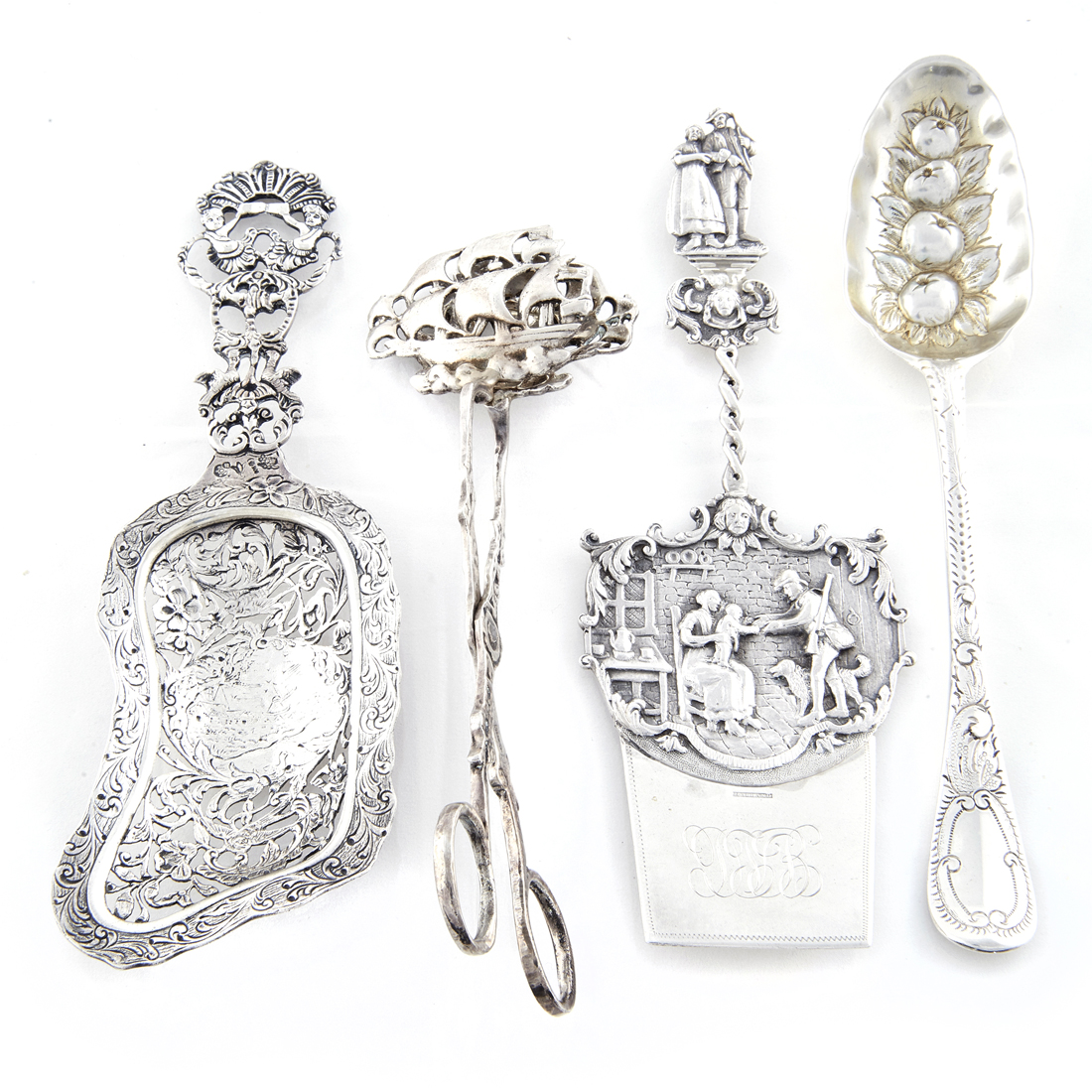 Appraisal: Lot of Rococo Revival silver serving pieces including a Victorian