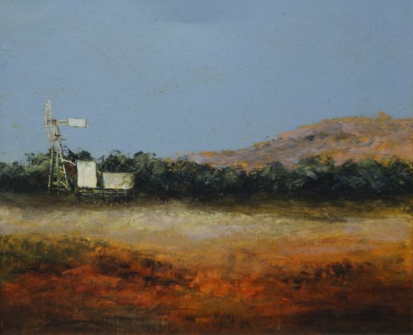 Appraisal: Kym Hart born Windmill oil on canvas signed and dated