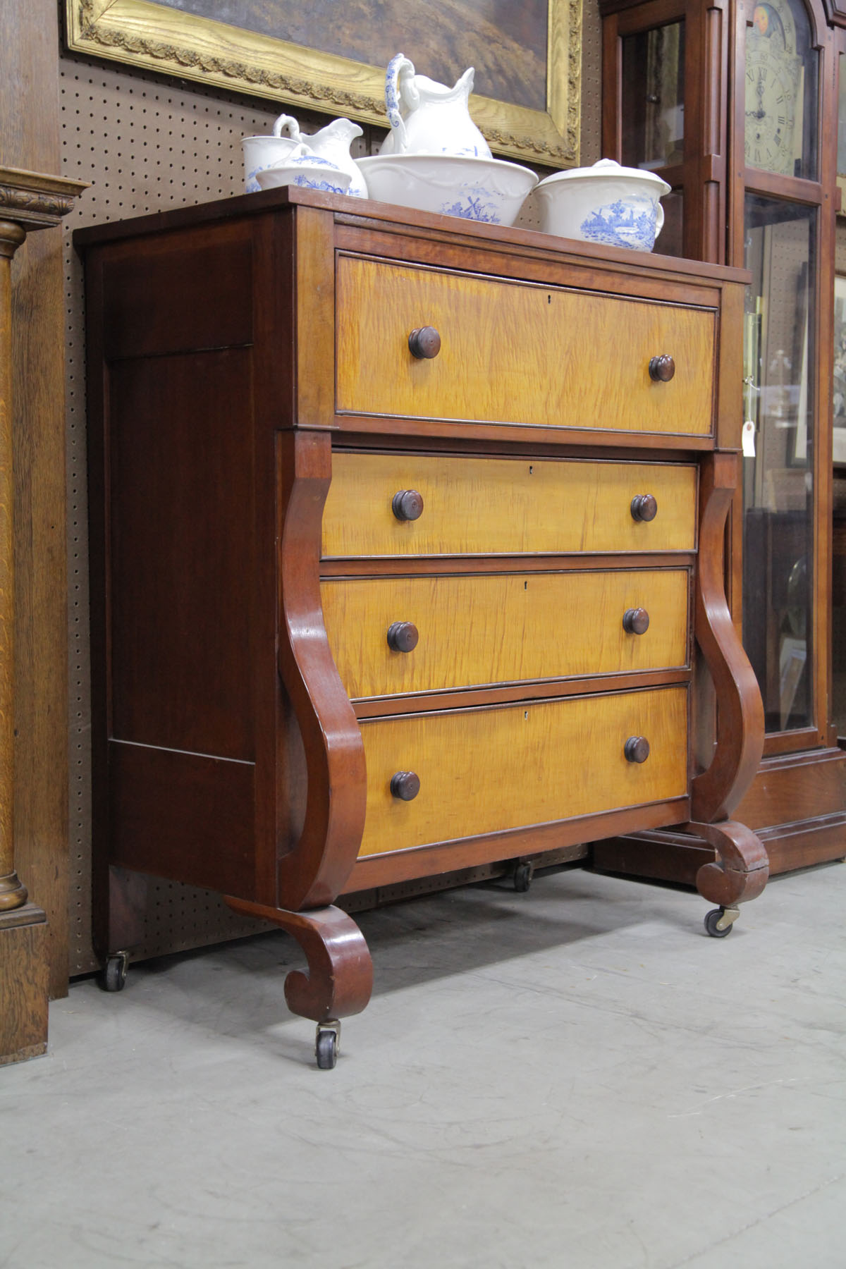 Appraisal: EMPIRE CHEST OF DRAWERS American mid th century cherry and