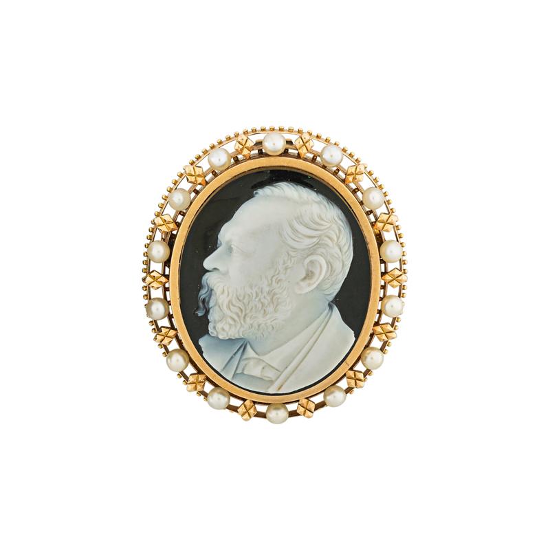 Appraisal: VICTORIAN GOLD MOUNTED HARDSTONE CAMEO Condition Report