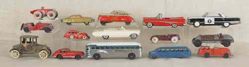 Appraisal: Thirteen miscellaneous toy vehicles mid th c to include friction