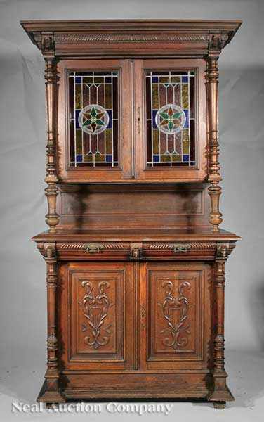 Appraisal: A Continental Renaissance Revival Carved Walnut Cabinet late th c