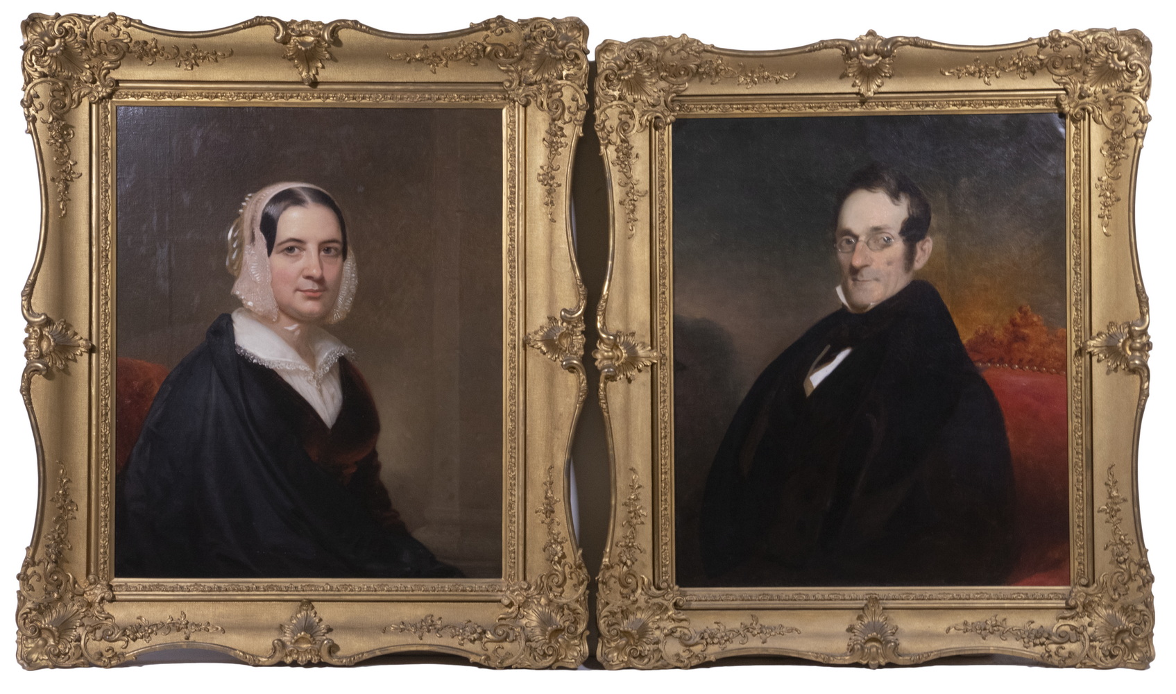 Appraisal: PAIR OF QUALITY OIL PORTRAITS CIRCA OF THE JOHN S