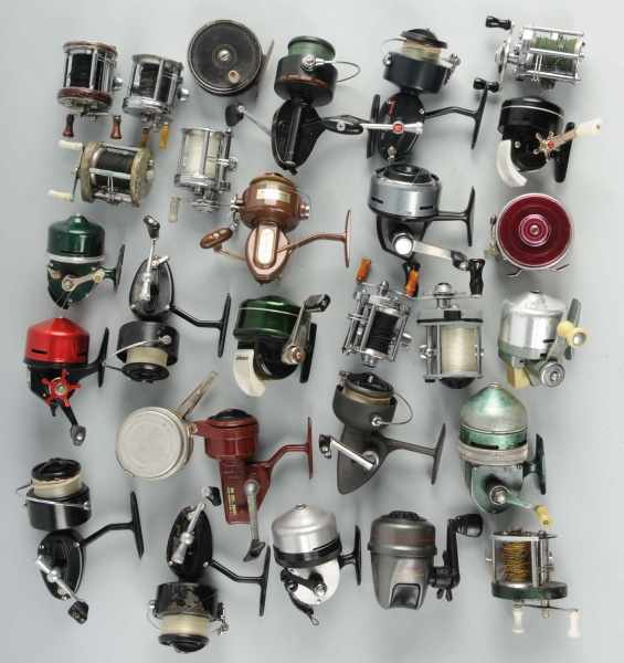 Appraisal: Large Lot of Early Fishing Reels Description Makers include South