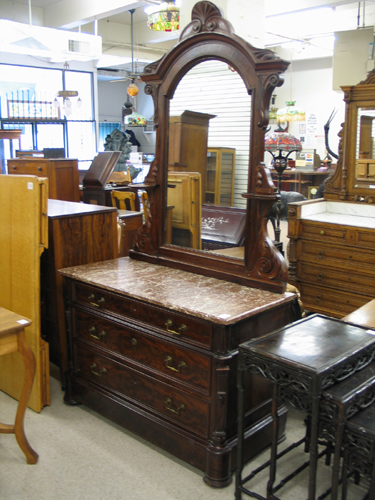 Appraisal: VICTORIAN MAHOGANY DRESSER WITH ATTACHED MIRROR Renaissance Revival design American