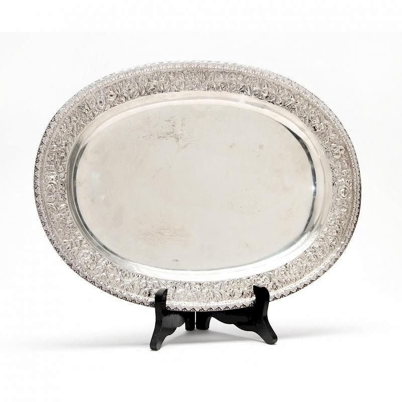 Appraisal: S Kirk Son Repousse Coin Silver Serving Platter circa marked