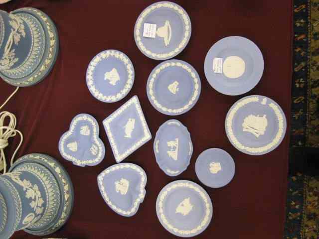 Appraisal: Wedgwood Blue Jasperware Dishes various shapes sizes scenes signed excellent