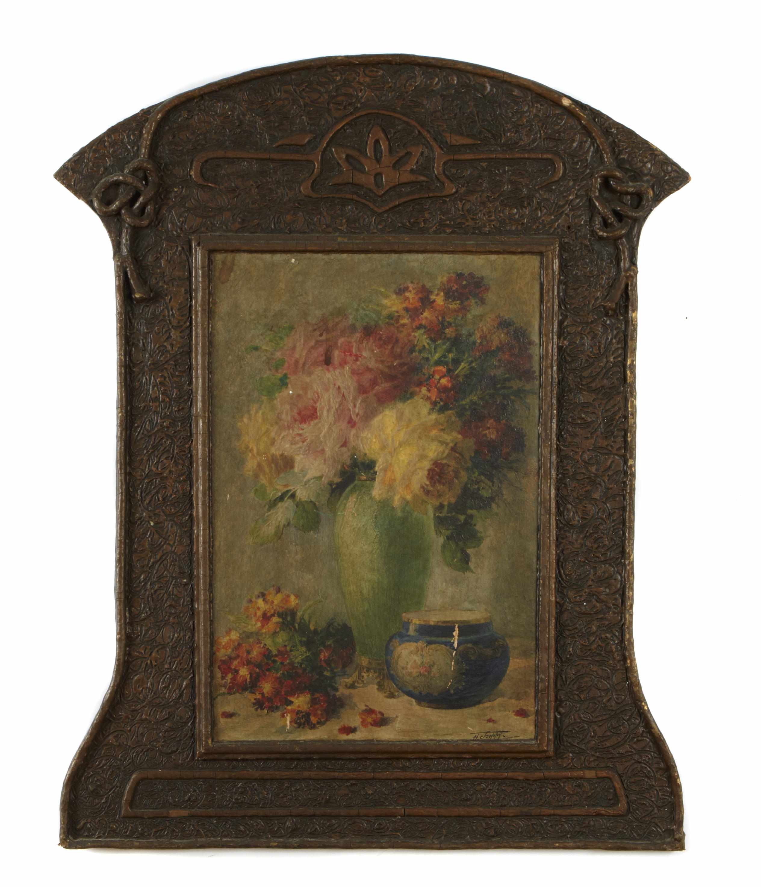 Appraisal: A group of three oils on board Still life of