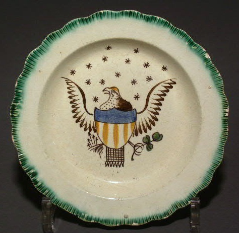 Appraisal: Staffordshire pearlware plate c with American eagle decoration diam