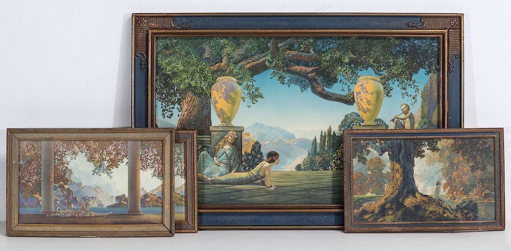 Appraisal: THREE MAXFIELD PARRISH PRINTS PLUS ANOTHER C Two small size