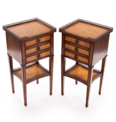 Appraisal: A pair of bedside tables by Jonathan Charles the galleried