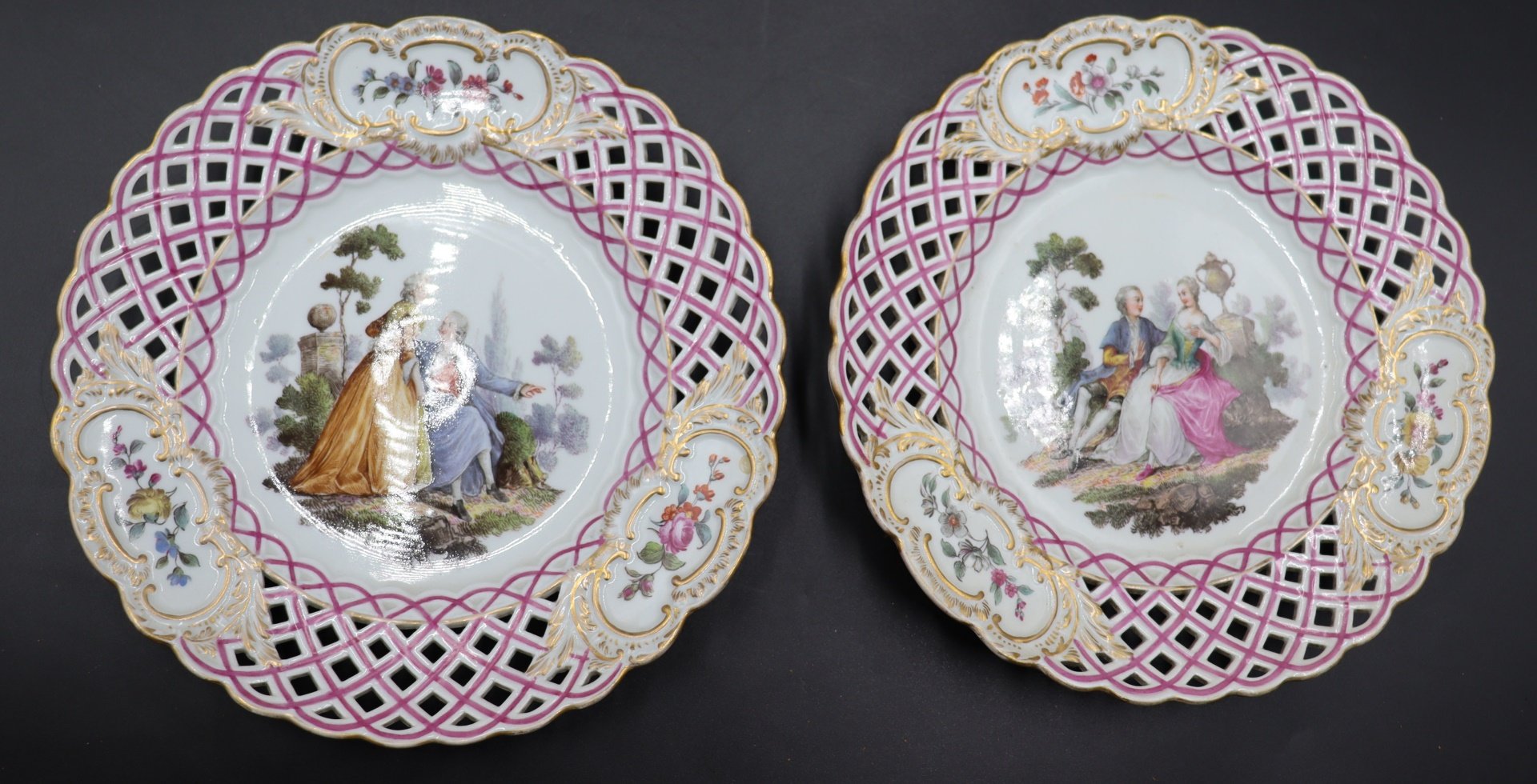 Appraisal: Meissen Decorated And Pierced Porcelain Plates From a Rye NY