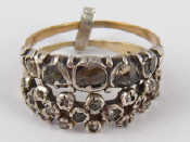 Appraisal: Two antique carat gold and silver rose cut diamond rings