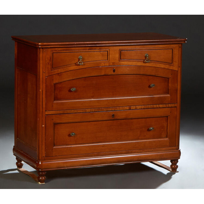 Appraisal: Louis Philippe Style Carved Cherry Commode th c the stepped