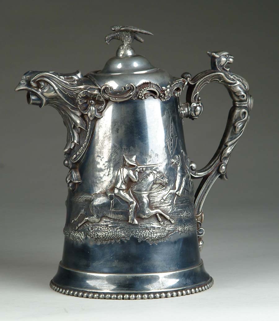 Appraisal: IMPORTANT CONFEDERATE DECORATED WATER PITCHER - tall x - diameter