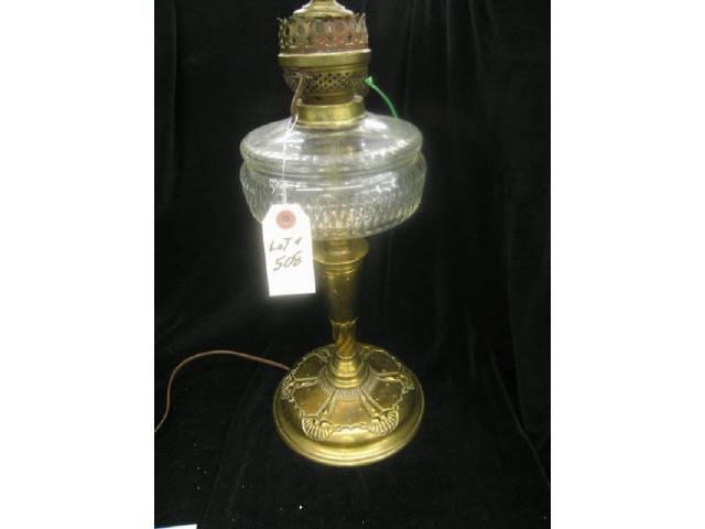 Appraisal: Fine Victorian Lamp brass cut crystal