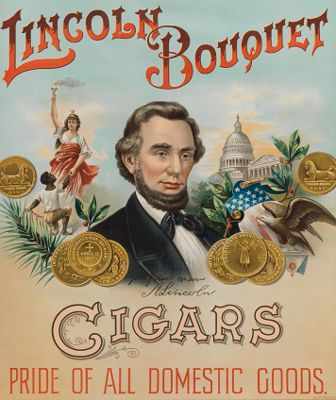 Appraisal: A Framed Lincoln Bouquet Cigar Advertisement Chromolithograph advertising poster for