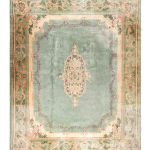 Appraisal: An Aubusson Style Wool Rug Late th Century feet inches