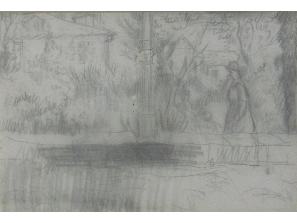 Appraisal: ATTRIBUTED TO ANN ESTELLE RICE fl - Pencil drawing 'Luxembourg