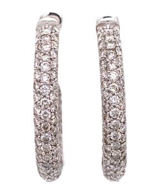 Appraisal: CTW Diamond In Out Hoop Earrings CTW Diamond In Out