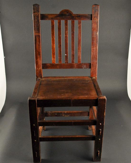 Appraisal: Six Mahogany Arts Crafts Side Dining Chairs each having a