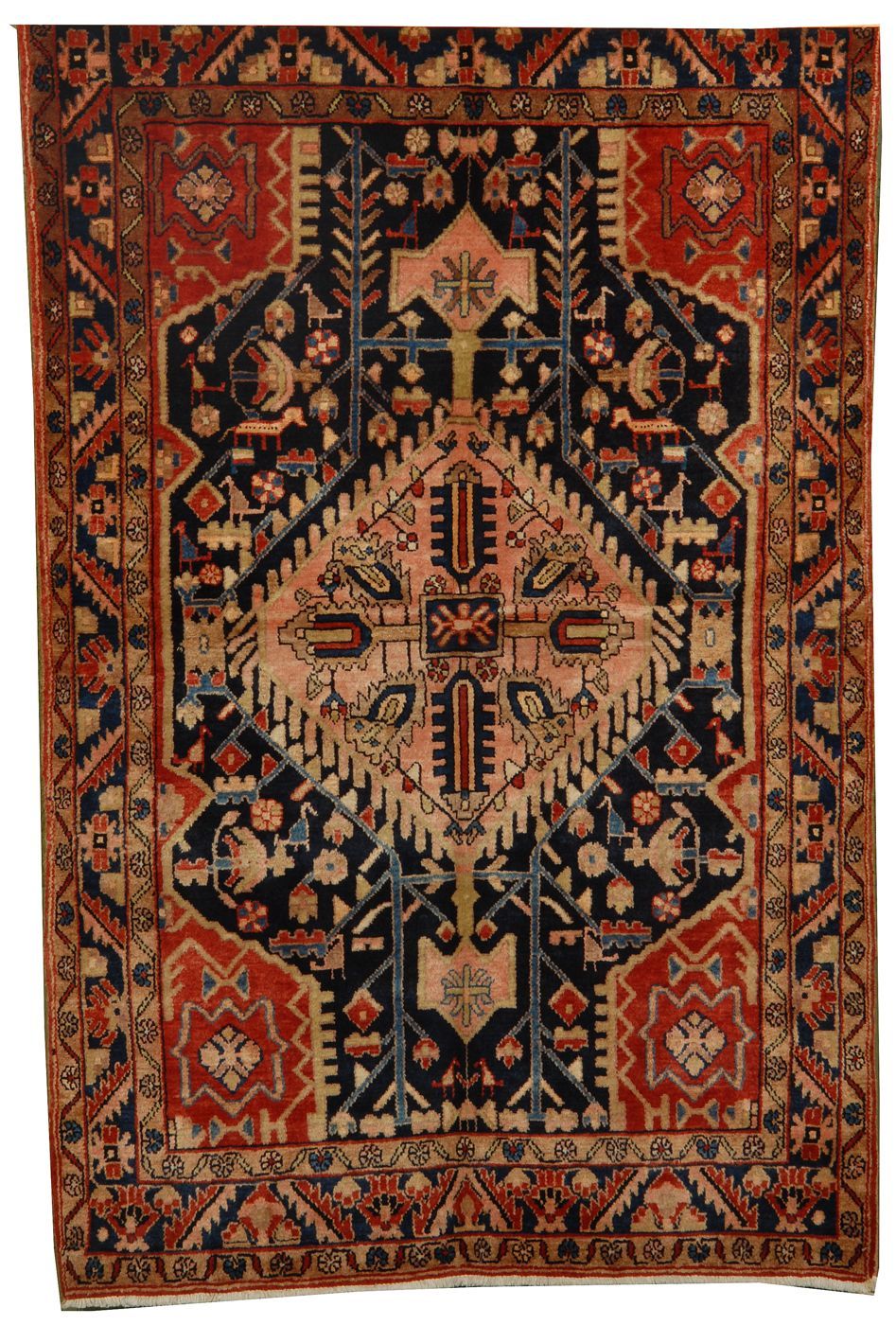 Appraisal: ORIENTAL RUG MALAYER ' x ' Pink diamond central medallion