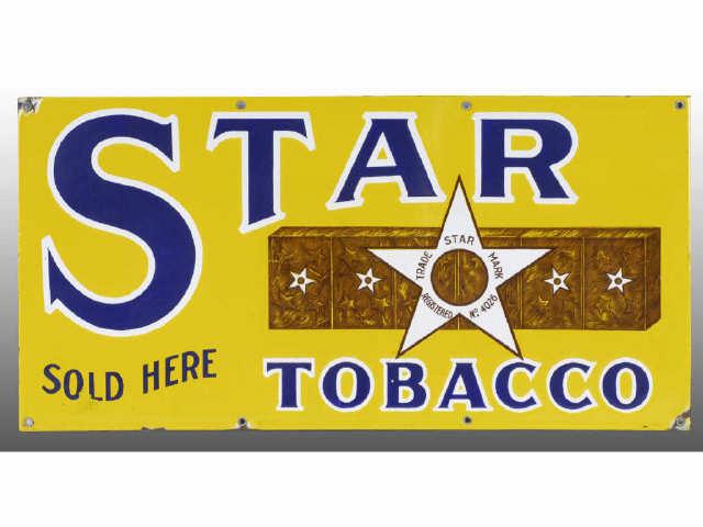 Appraisal: Star Tobacco Porcelain Kickplate Description Circa Early and heavily made