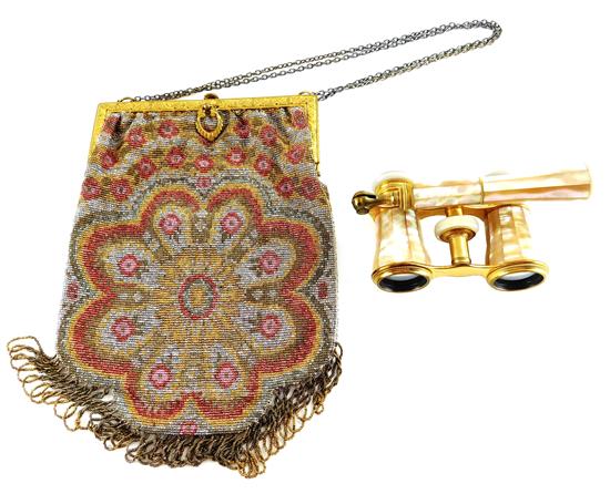 Appraisal: Two French-made accessories including gilt metal and mother of pearl