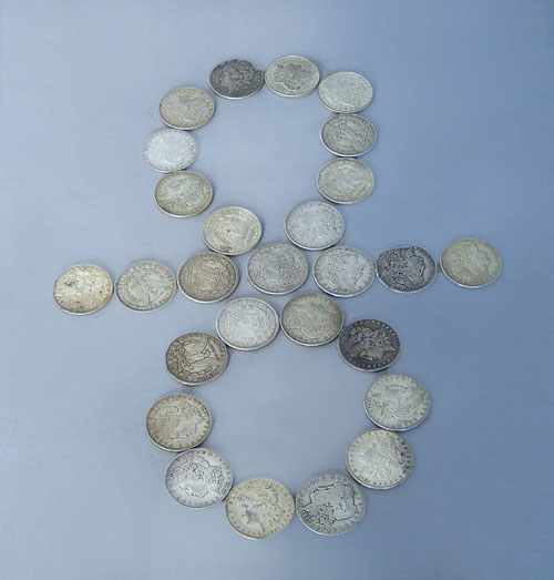 Appraisal: Twenty Morgan S silver dollars - - - - -