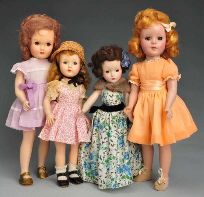 Appraisal: Lot of Hard Plastic Dolls Description Arranbee Nanette redressed in