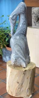 Appraisal: Carved stone pelican executed by Steve Lewis Carved stone pelican