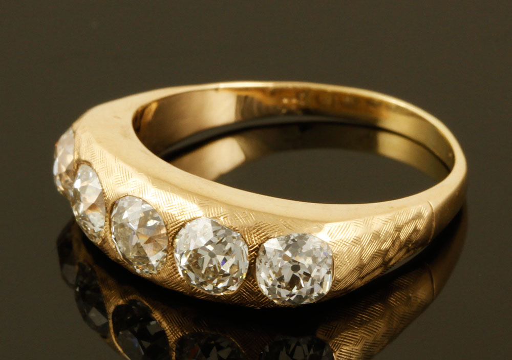 Appraisal: - K Gold Ring with Cubic Zirconia K yellow gold