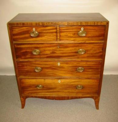 Appraisal: A GEORGE III MAHOGANY CHEST early th century two short