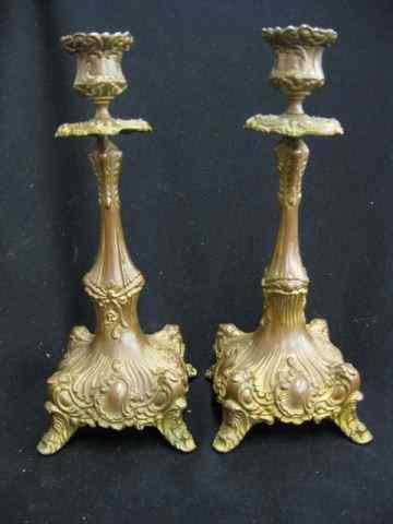 Appraisal: Pair of Victorian Bronzed Candlesticks ''