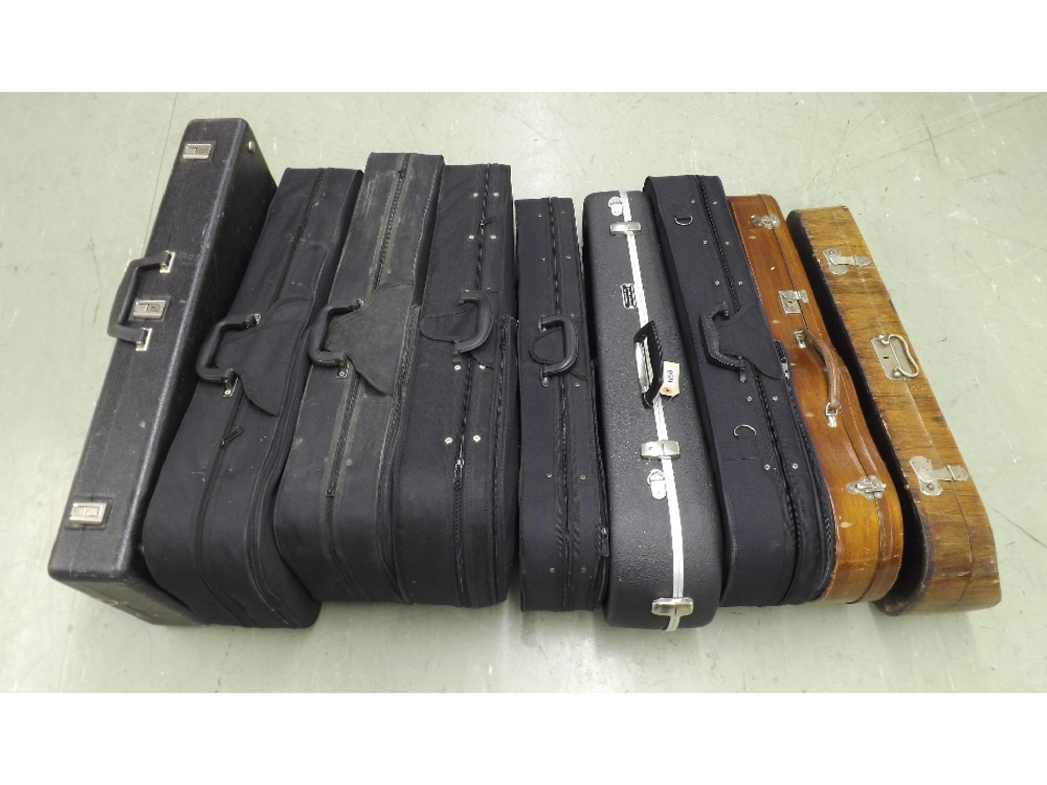 Appraisal: Five various violin cases three viola cases and a mandolin